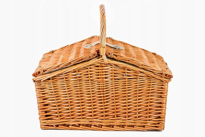 Koszyk piknikowy wiklina termotorba zestaw XXL talerze sztućce dla 4 osób zdjęcie 10