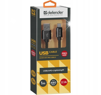 Kabel USB Defender ACH01-03T Pro USB 2.0 czarny