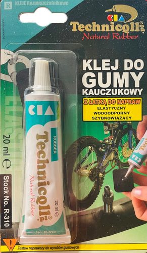 KLEJ DO GUMY KAUCZUKOWY Z ŁATKĄ DO NAPRAW R-310 TECHNICQLL 20ML na Arena.pl