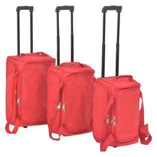 Zestaw 3 toreb podróżnych na kółkach, czerwony