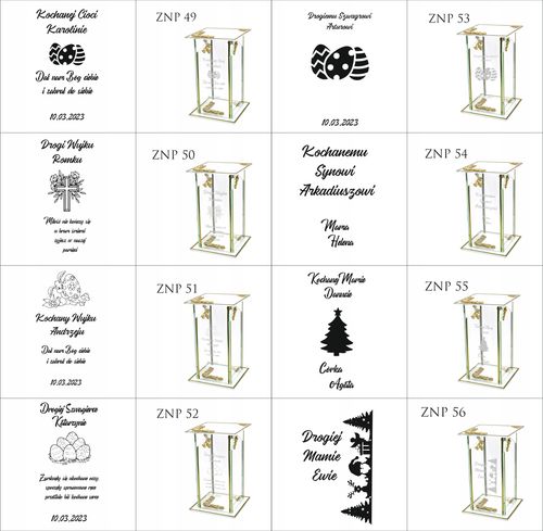 Ekskluzywny znicz szklany złoto biały PERSONALIZOWANY GRAWER dla SYNA na Arena.pl