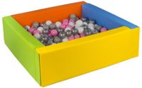 Kwadratowy suchy basen z ekoskóry z 300 piłeczkami BEZPIECZNA ZABAWA BASEN