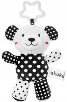 AKUKU MIŚ Zawieszka KONTRASTOWA grzechotka SENSORYCZNA PLUSZOWA zabawka 0m+