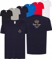 męska KOSZULKA V-NECK własny HAFT TWOJE LOGO NAPIS firmowa reklamowa 20 szt