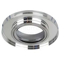 Wpust LAMPA sufitowa VIDI ROUND 11G-S/CH + OP040 INQ okrągła OPRAWA podtynkowa OCZKO szklane do zabudowy chrom