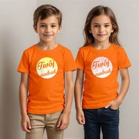 Dziecięca bawełniana koszulka z Twoim nadrukiem - pomarańczowa 12-14