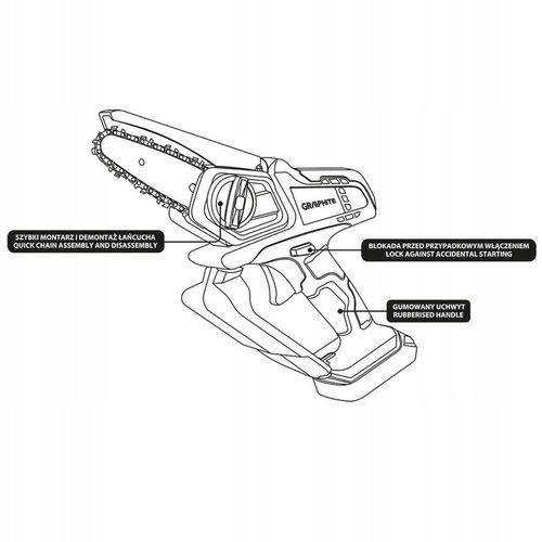 GRAPHITE MINI PIŁA PILARKA ŁAŃCUCHOWA AKUMULATOROWA 18V LI-LON 58GE116 na Arena.pl