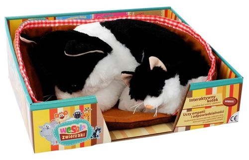 INTERAKTYWNY KOT W POSŁANKU Reaguje na Dotyk + KOTEK 2 kotki na Arena.pl