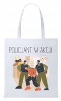 Dla Policjanta Policjantki Torba Eco Biała Shopper Z Nadrukiem Ze Zdjęciem