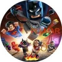 Opłatek na tort Lego Klocki Bohater Batman Superman Liga Avengers
