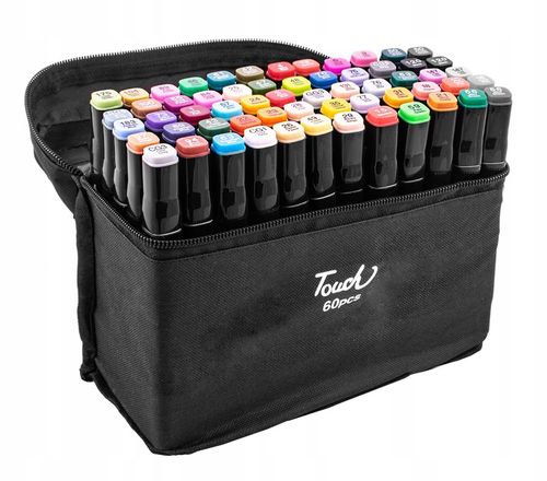 PRO MARKERY ALKOHOLOWE DWUSTRONNE 60szt + TORBA na Arena.pl