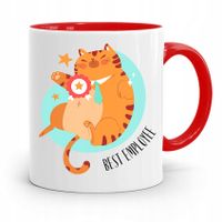 Dla Pracownika Kubek Czerwony Best Employee Z Nadrukiem Ze Zdjęciem