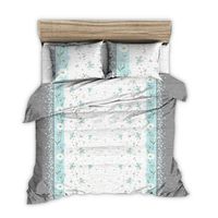 Pościel z kory 160x200 biała szara błękitna polne kwiaty