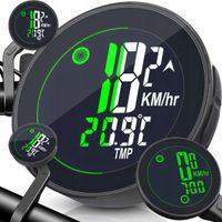 LICZNIK ROWEROWY 20 DUŻY BEZPRZEWODOWY PODŚWIETLANY WODOODPORNY + UCHWYT