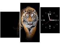 60CM 90 ZEGAR 3 ELEM TYGRYS ŚCIENNY