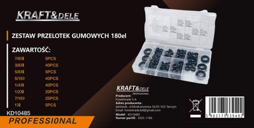 Przelotki gumowe 180el. KD10485 na Arena.pl