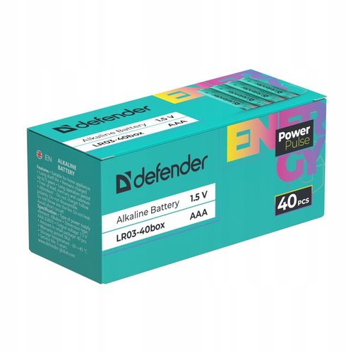 40x BATERIE BATERIA ALKALICZNE PALUSZKI DEFENDER POWERPULS LR03 R3 na Arena.pl