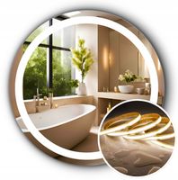 LUSTRO LED FI 50cm OKRĄGŁE PODŚWIETLANE WODOODPORNE LEDY COB 480 diod/m