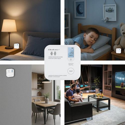 Qoltec Certyfikowany bezprzewodowy Czujnik tlenku węgla (czadu) z bate na Arena.pl