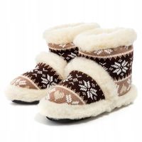 Ciepłe Bambosze Damskie Kapcie Góralskie z Wełny Naturalnej 36-45