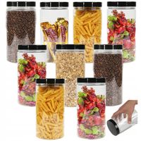 Pojemniki słoiki plastikowe 1,5L mąkę 1500ml x 9 na przyprawy makaron mąkę