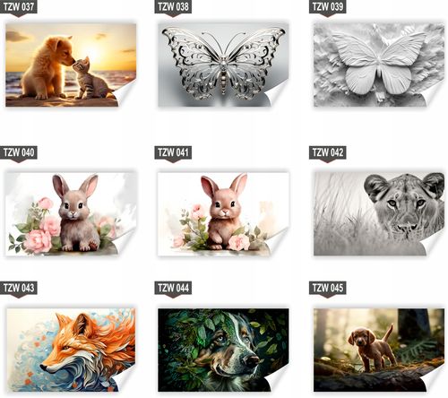 Fototapeta PREMIUM STRUKTURA ZMYWALANA POD WYMIAR Akwarela z kotem i psem na Arena.pl