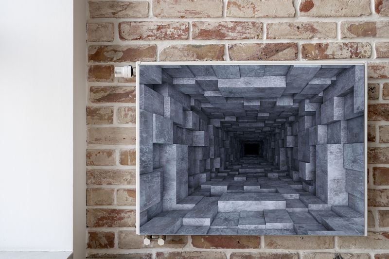 MAGNETYCZNA Osłona Grzejnika Betonowy Tunel Efekt 3D 120cm x 60cm zdjęcie 6