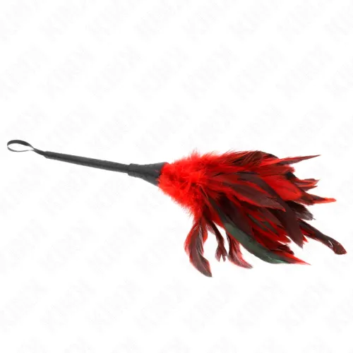 kink feather duster red - laska z czerwonym piorem 36 cm na Arena.pl