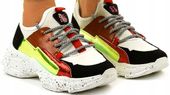 SNEAKERSY buty damskie wysokie platforma skóra modne 37 OKAZJA CENOWA