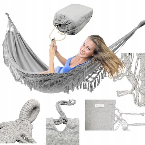 Hamak Brazylijski Dwuosobowy XXL 220kg BOHO makrama Wytrzymały DONDOLIO na Arena.pl