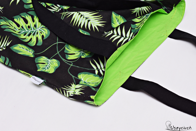 Torba na zakupy bawełniana shopperka eko zakupowa liście monstera zdjęcie 2