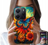 ETUI DO XIAOMI NOTE 14 4G - MOTYLE MOTYLKI KWIATKI RÓŻE OBUDOWA