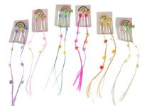 przypinka do włosów 2 warkoczyki z ozdobami 12 kpl