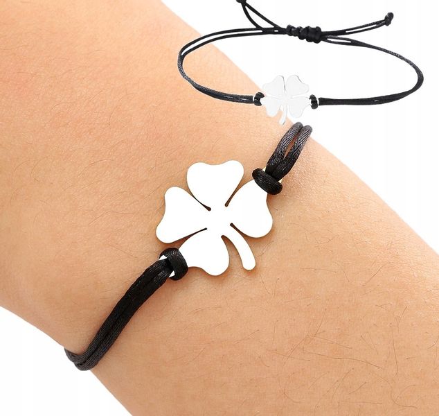 Srebrna Bransoletka Na Rzemyku Stal Chirurgiczna Posrebrzana 18K zdjęcie 1