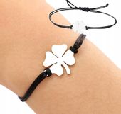 Srebrna Bransoletka Na Rzemyku Stal Chirurgiczna Posrebrzana 18K