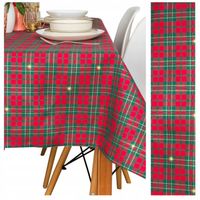 Obrus w czerwoną szkocką KRATĘ CZERWONY ZIELONY ZŁOTY ŚWIĄTECZNY 110x160