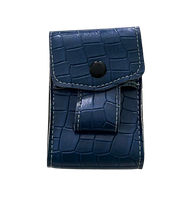 Niebieskie Etui na Papierosy Pudełko na Paczkę Papierosów ze Skóry