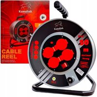 PRZEDŁUŻACZ BĘBNOWY BUDOWLANY 50m LISTWA ZASILAJĄCA NA BĘBNIE 3x2,5MM