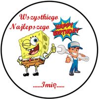 Opłatek na tort SpongeBob Kanciasto Głowy Postać Bajkowa
