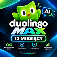 Duolingo Max 12MSC! | Na Własne Konto | AI Chat | Nielimitowane Serca!