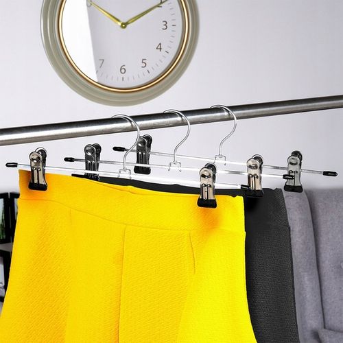 12x Wieszaki METALOWE wiszące z klipsami odzieżowe szafy spodnie na Arena.pl