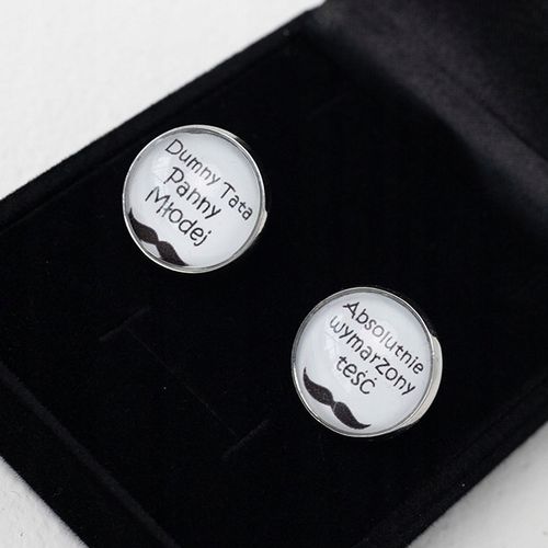 Spinki dla taty do mankietów w etui ślub prezent tata teść na Arena.pl