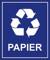 NAKLEJKA PAPIER SEGREGACJA ŚMIECI NA ŚMIETNIK KOSZ WODOODPORNA 12x10cm