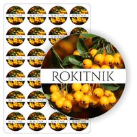 ETYKIETY arkusz naklejek wodoodporne samoprzylepne kolorowe ROKITNIK 5cm