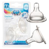 CANPOL Smoczek do butelki szerokiej silikonowy WOLNY 3m+ 2 sztuki