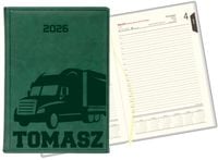 Stylowy kalendarz dla kierowcy książkowy A5 2026 grawerowany tygodniowy