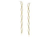 POZŁACANE SREBRNE WISZĄCE KOLCZYKI OGNIWA ŁAŃCUCHA