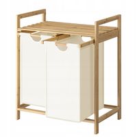 KOSZ NA PRANIE BIELIZNĘ BRUDOWNIK BAMBUS PODWÓJNY