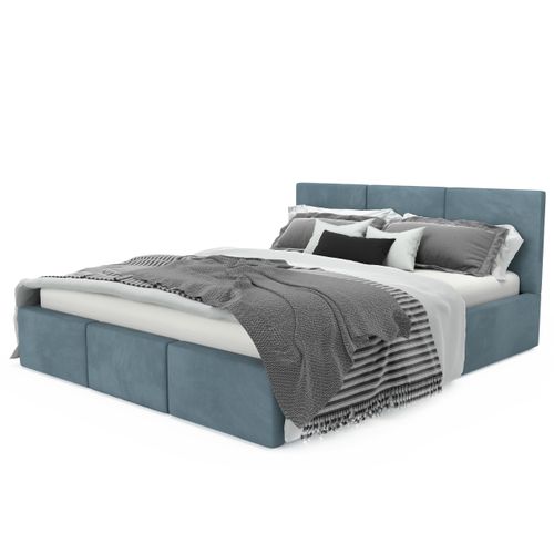 ŁÓŻKO TAPICEROWANE DO SYPIALNI 120x200 ŁÓŻKO PODWÓJNE Z POJEMNIKIEM MORSKIE na Arena.pl