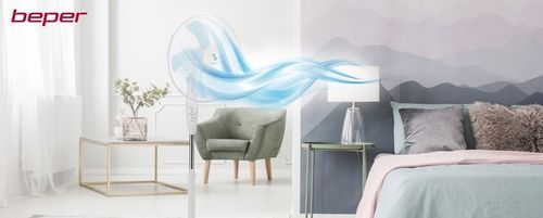 WENTYLATOR PODŁOGOWY BEPER WIATRAK STOJĄCY 5 ŁOPATEK 130cm 40W PILOT TIMER na Arena.pl